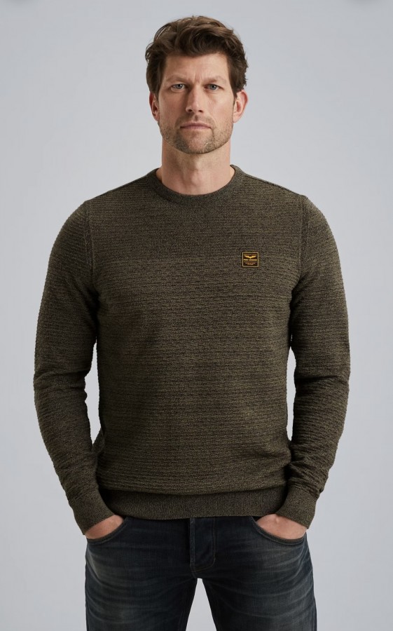 Afbeelding van PKW2510300 6389 Heren Trui  -  Crew Neck Cotton Mouline - PME LEGEND